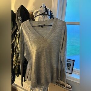 Banana Republic Light Gray V-Neck Sweater